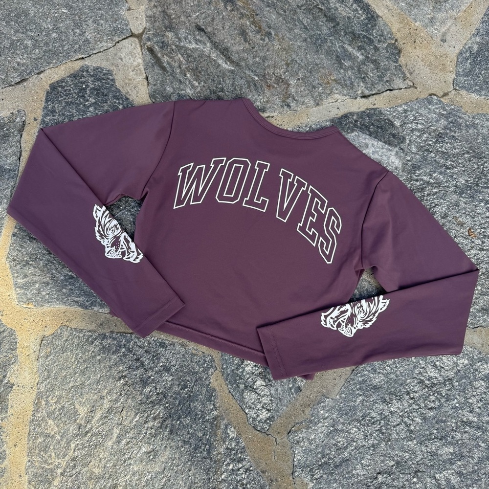 NWT Darc Sport Wolves Midnight Mauve Gym Crop Longsleeve